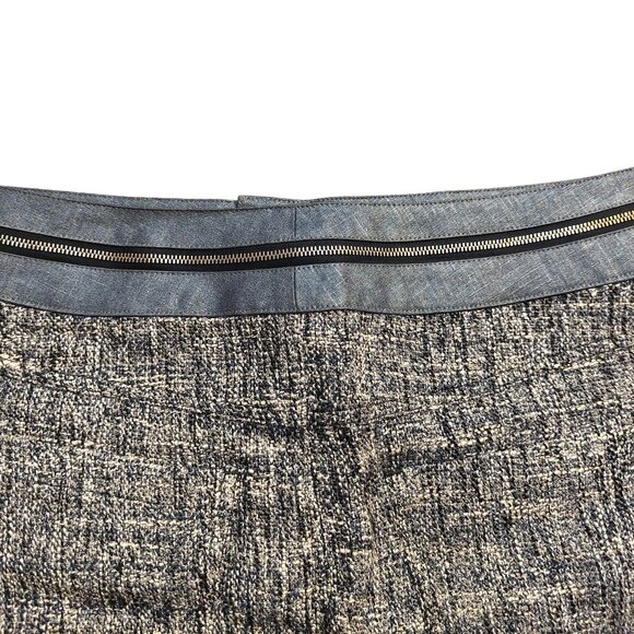 Richmond Light & Dark Blue Tweed Mini Skirt w/ Zipper Waist Band Sz 42 NWT - Picture 7 of 12